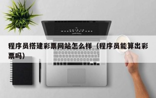 株洲程序员搭建彩票网站怎么样（程序员能算出彩票吗）